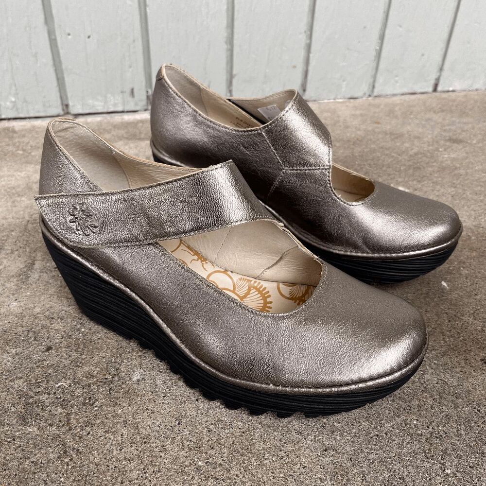 Fly London Silver Platform Shoes - Excellent Condition